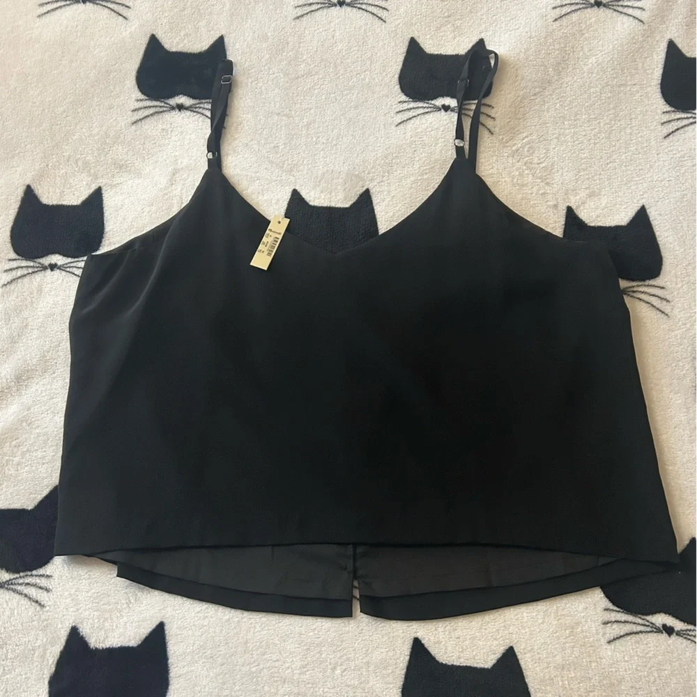 NWT Madewell Black Button-Front Camisole Top Size 18 - Picture 4 of 4